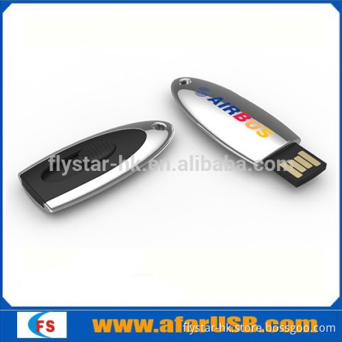 Metalic plastic usb stick with rectractable chip